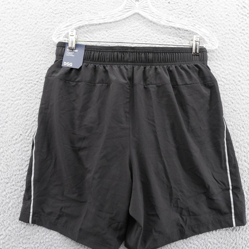 DSG Mens Stride Run Short 7 Inch Pure Black Athletic Training Medium NEW
